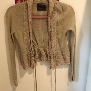 Tan crop cardigan from anthropology